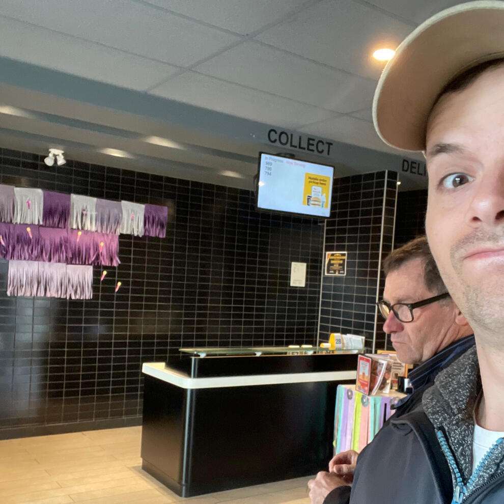 Pitstop for Dad and me on a trip to Alberta